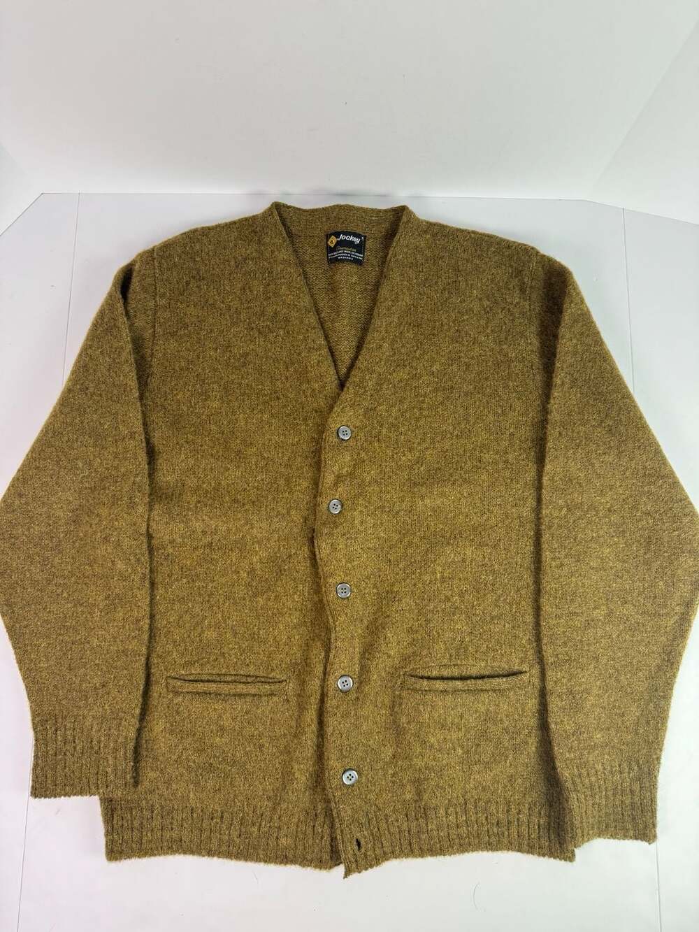 Vintage Jockey Grenadier Shetland Wool Mohair Cardigan Sweater Size 42